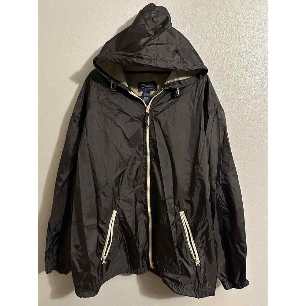 Catalina Outerwear Men's XL 100% Nylon Light Weight Windbreak Full Zip DRK Blue